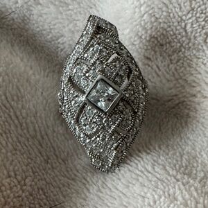 Elegant Silver Statement Ring picture does not do it justice .